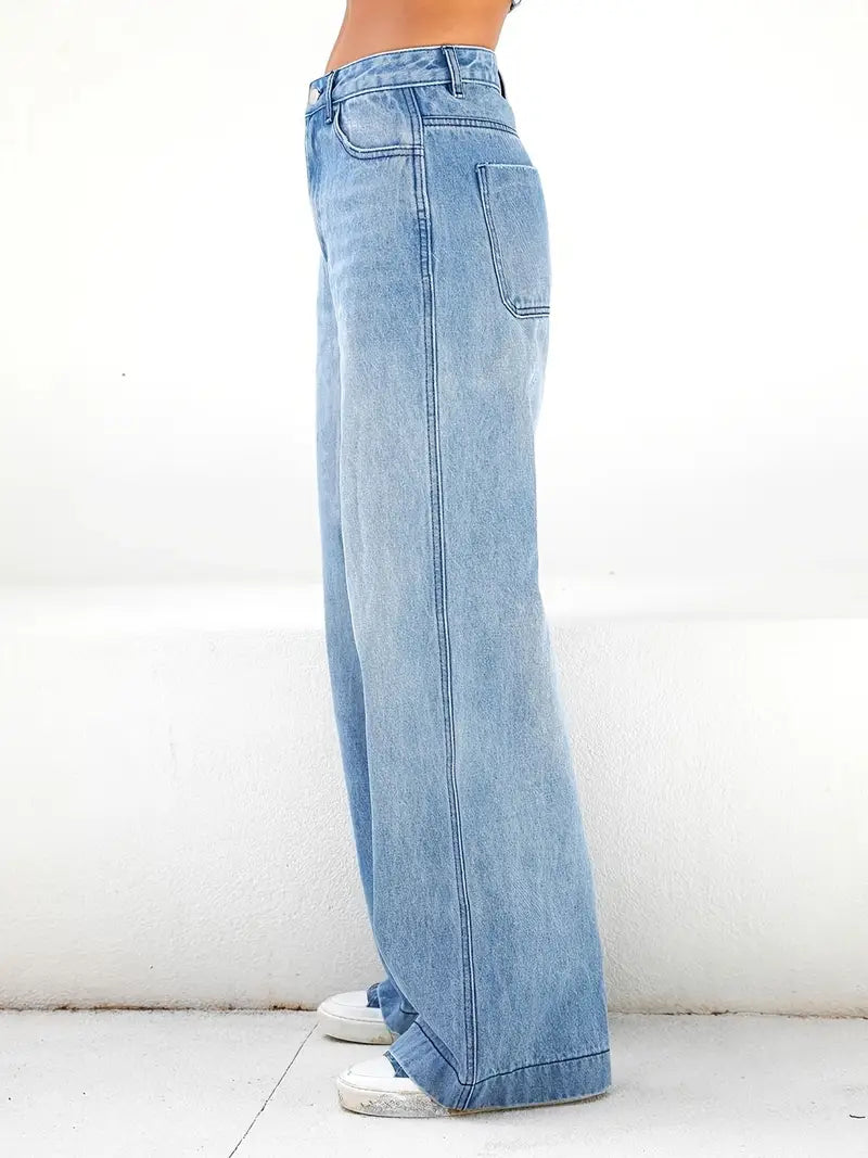Women's High Rise Wide Leg Denim Jeans
