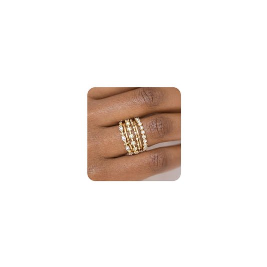 YEEZII Gold Stacking Rings Set