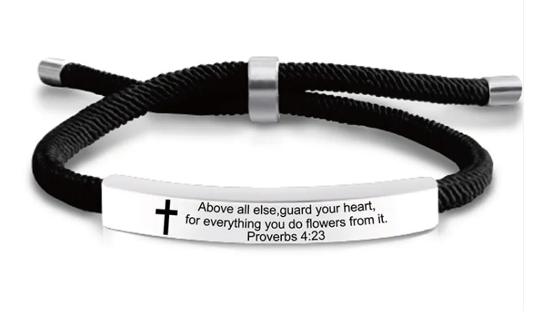 Stainless Steel Scripture Bracelet
