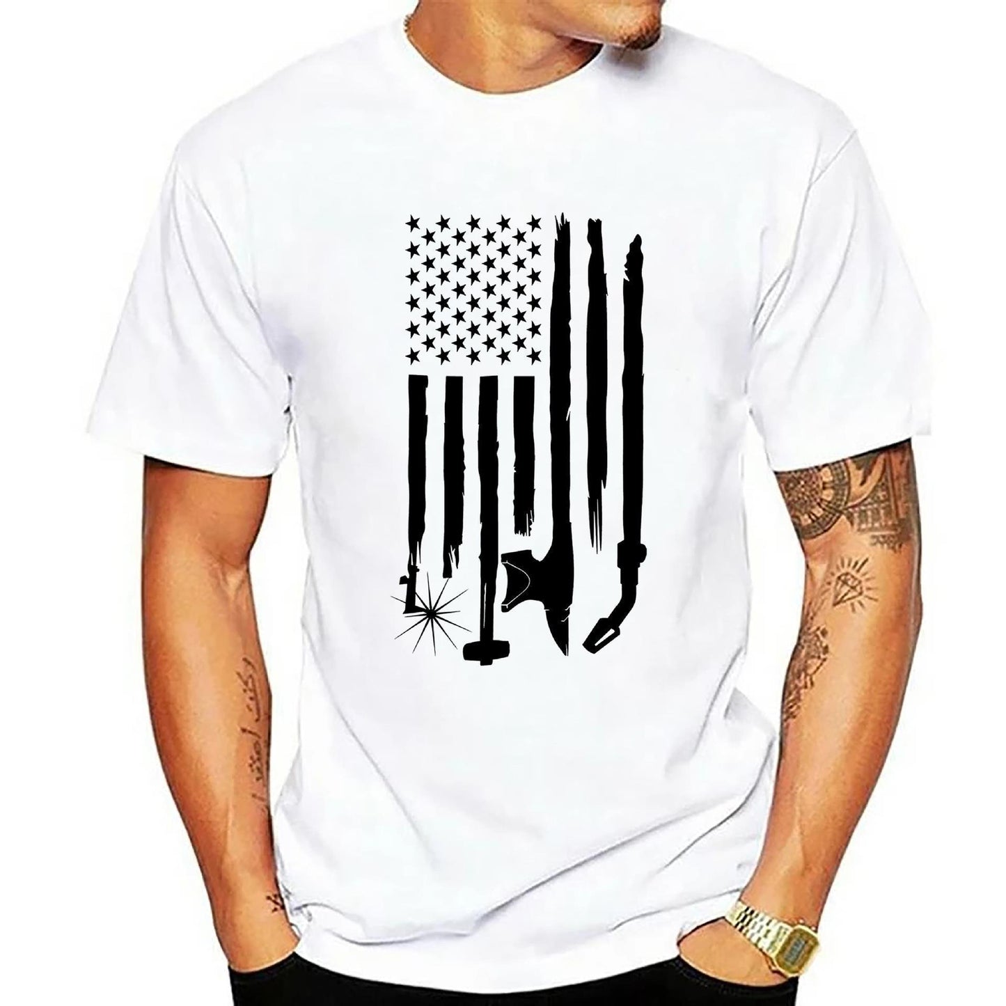 Men's 3D Digital Print T-Shirt-Patriotic