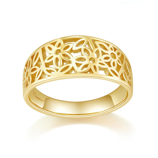 Victorian Flower Filigree Gold Ring
