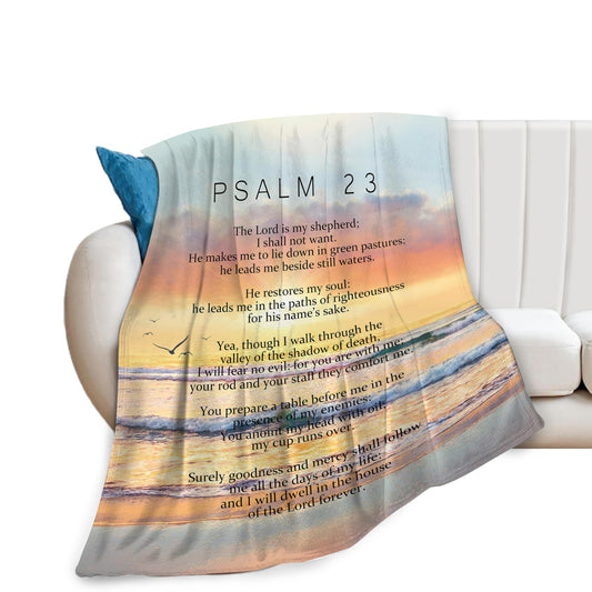 Psalm 23 Throw Blanket – 40"x50" Cozy Faith-Inspired Gift Blanket