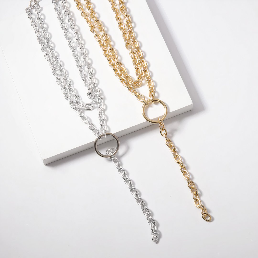 Chic Chain Lariat Necklace — Gold & Silver Plated