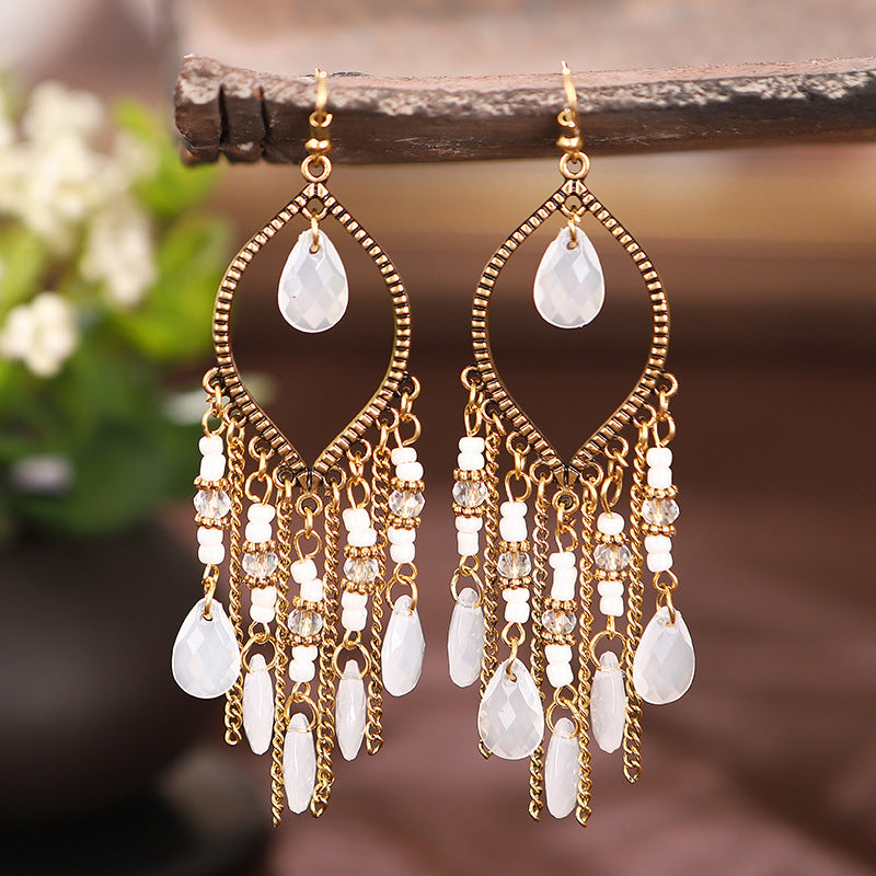 Bohemian Long Tassel Earrings - Gold Plated