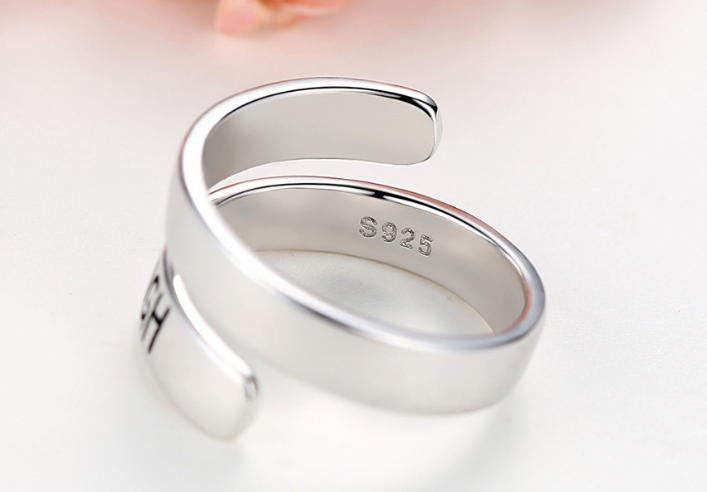 "Half-Letter Ring 'I Am Enough'