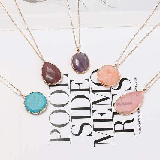 Elegant Natural Stone Pendant Necklace
