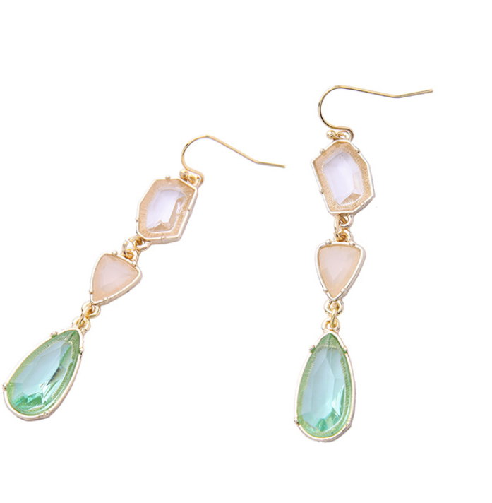 Waterdrop Earrings with Alloy Gemstone Crystals