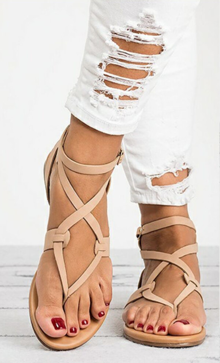 Women's Bowtie Strappy Flat Sandals