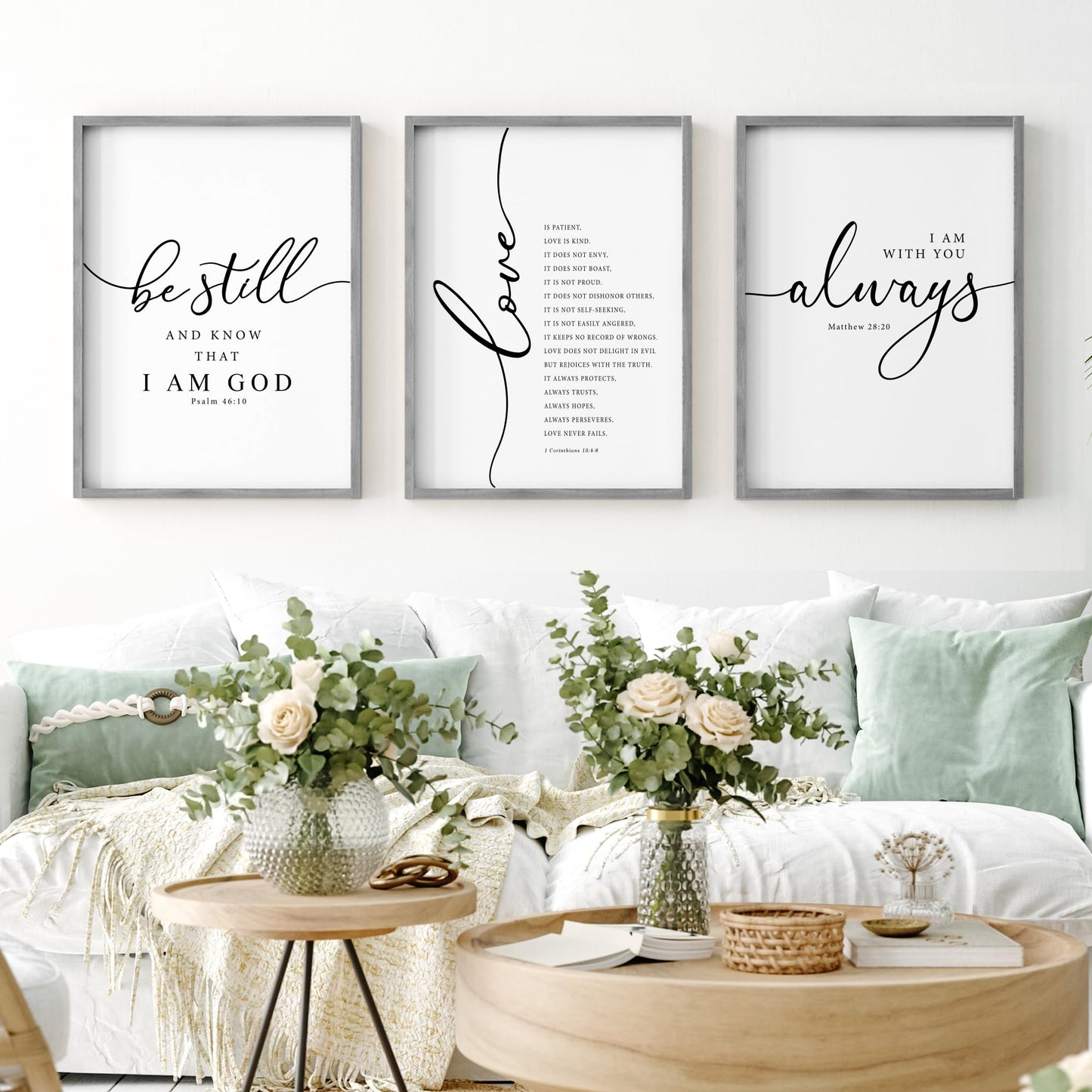 Be Still and Know That I Am God – Framed Scripture Wall Art, Gray 11"x14"