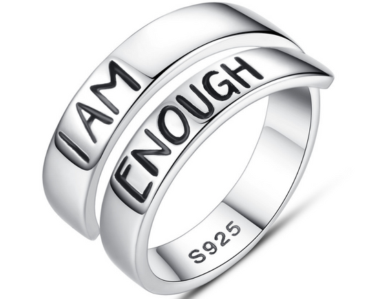 "Half-Letter Ring 'I Am Enough'