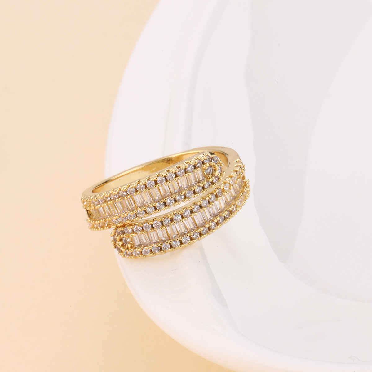 Copper Zircon Luxe Statement Ring