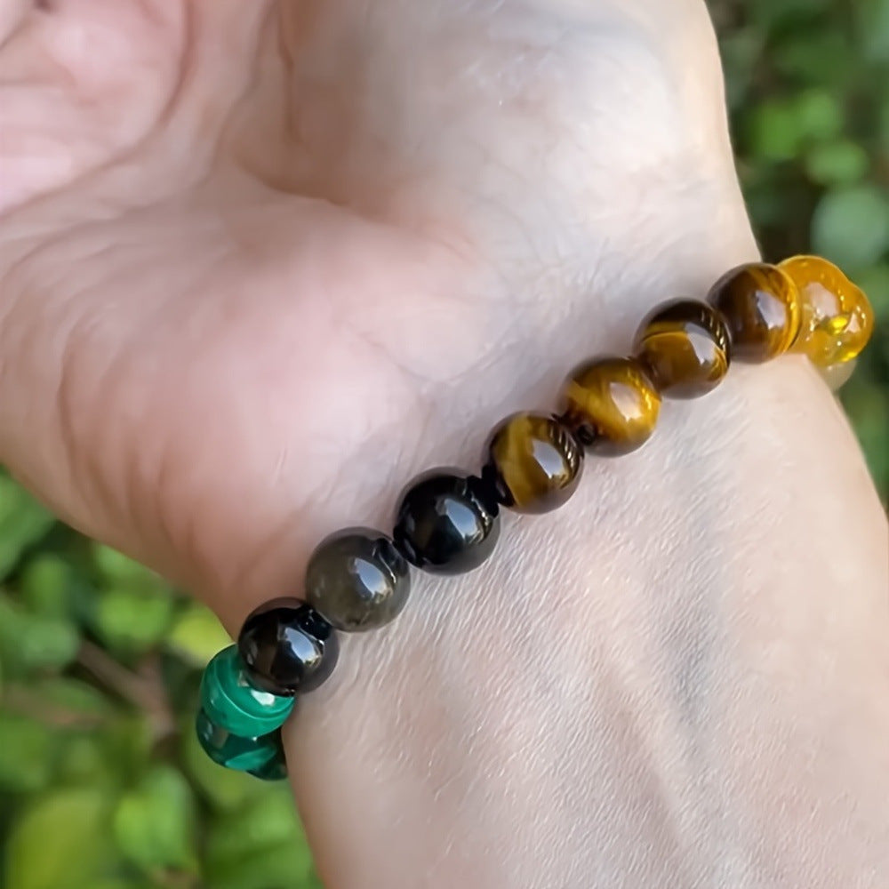 Natural Stone Citrine & Malachite Bracelet