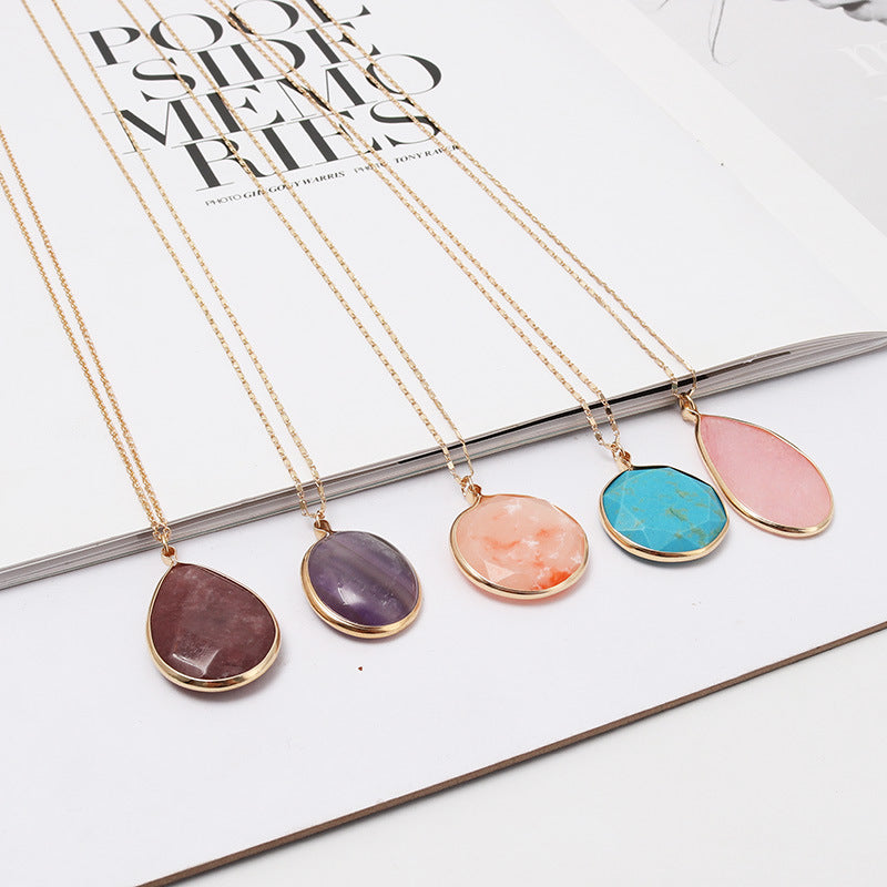 Elegant Natural Stone Pendant Necklace