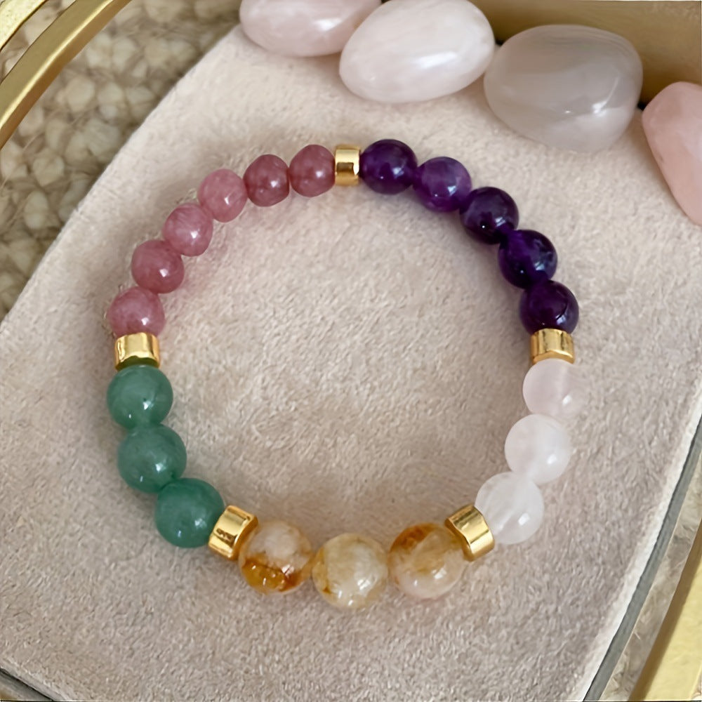 Natural Stone Citrine & Malachite Bracelet