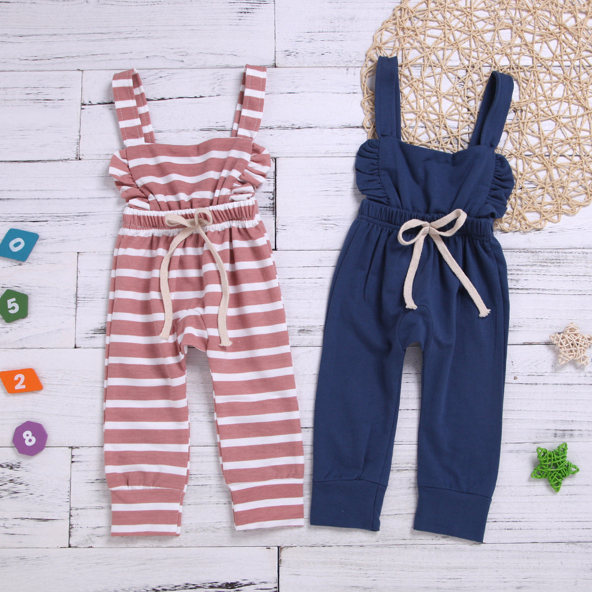 Summer Striped Cotton Baby Girls' Romper