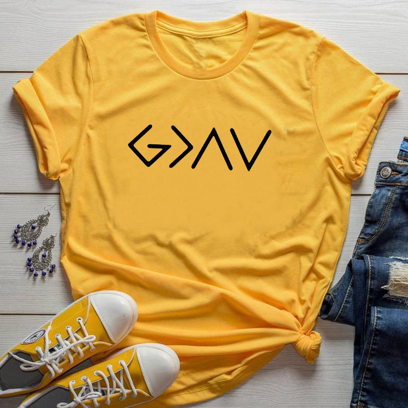 God Is Greater Unisex Cotton T-Shirt – Faith-Inspired Streetwear