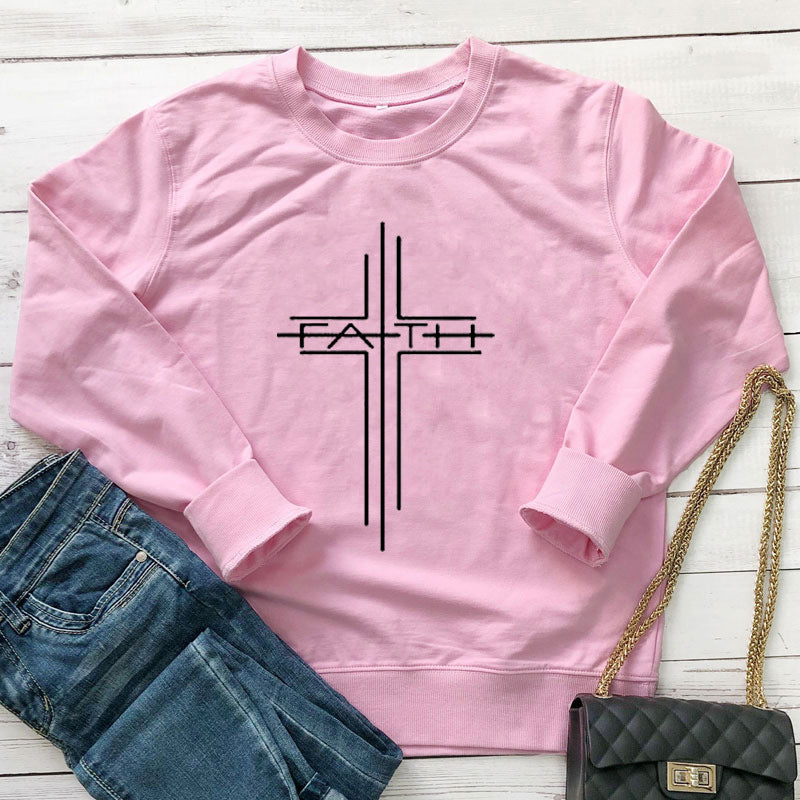 Faith Cross Graphic Women's Sweatshirt