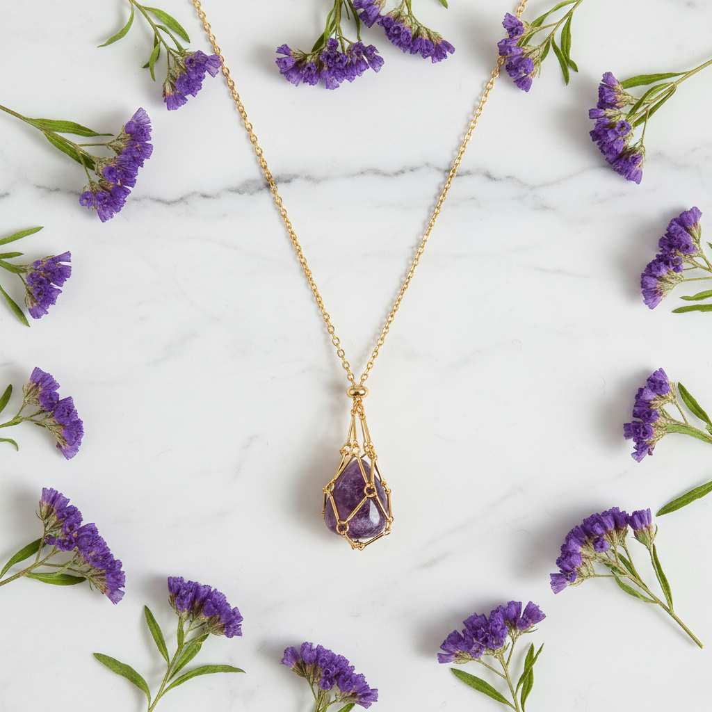 Interchangeable Crystal Cage Pendant Necklace