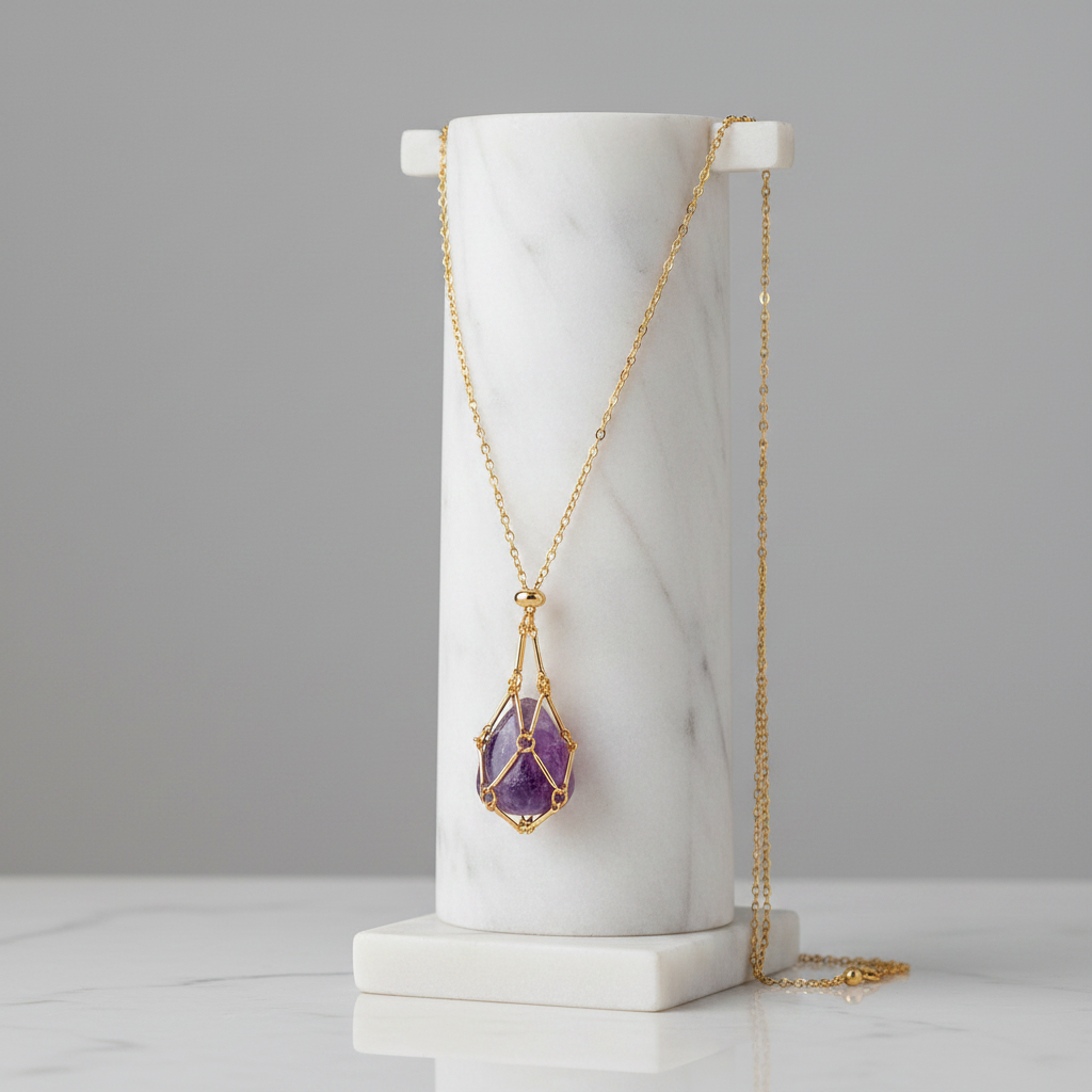 Interchangeable Crystal Cage Pendant Necklace