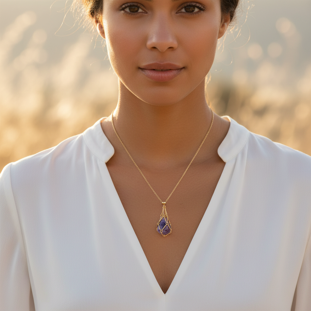 Interchangeable Crystal Cage Pendant Necklace
