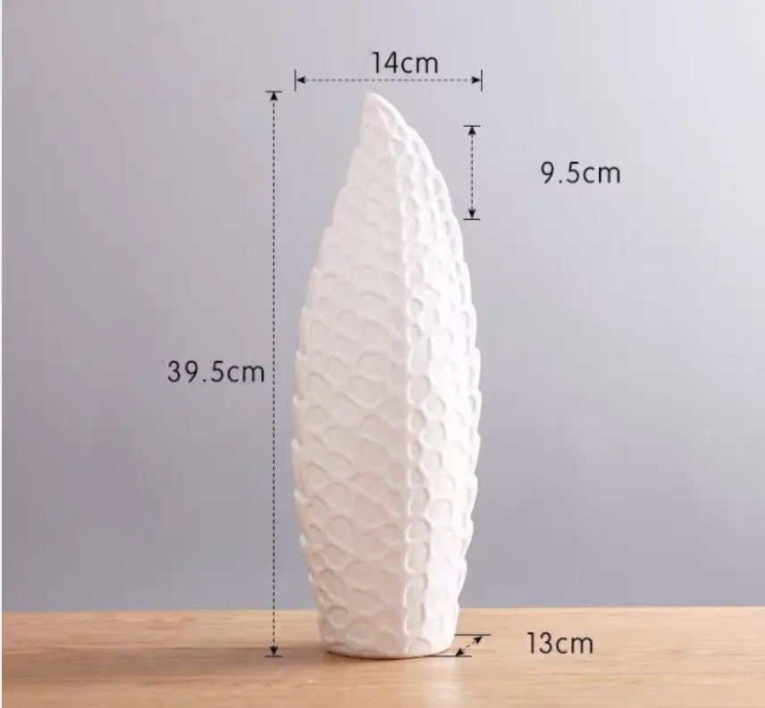 Nordic Textured Ceramic Vase — White | Small or Medium