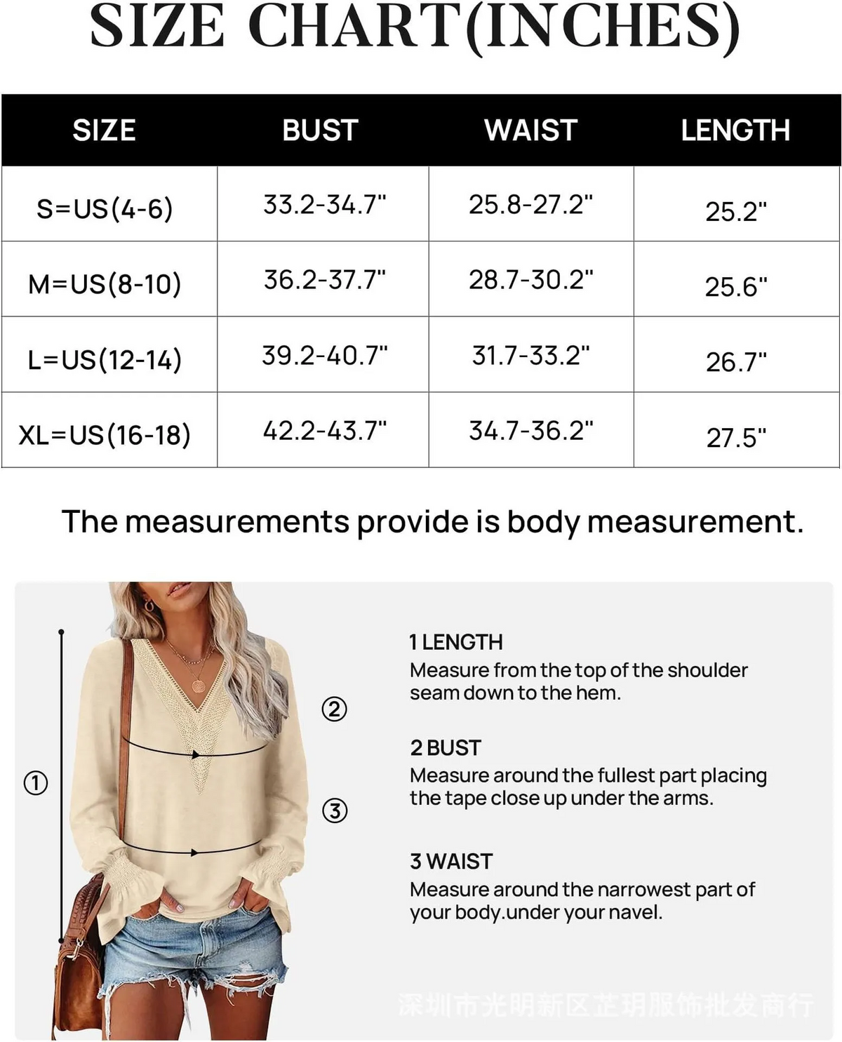 Lucille Lace-Trim V-Neck Long-Sleeve Top