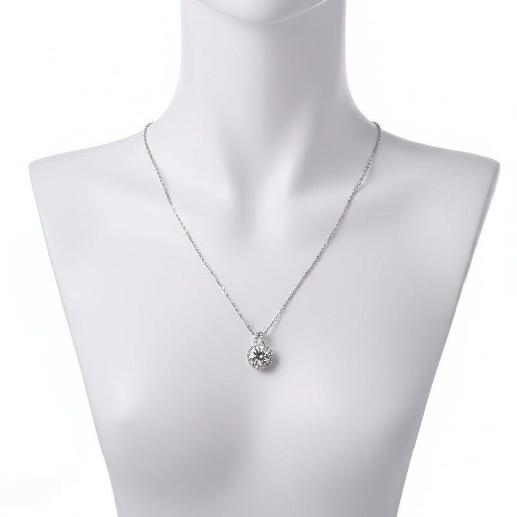Moissanite S925 Sterling Silver Sunflower Pendant Necklace